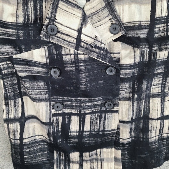 Simply Vera‎ Jacket Blazer Womens Small Black White Plaid Button Double Breasted - Picture 6 of 16